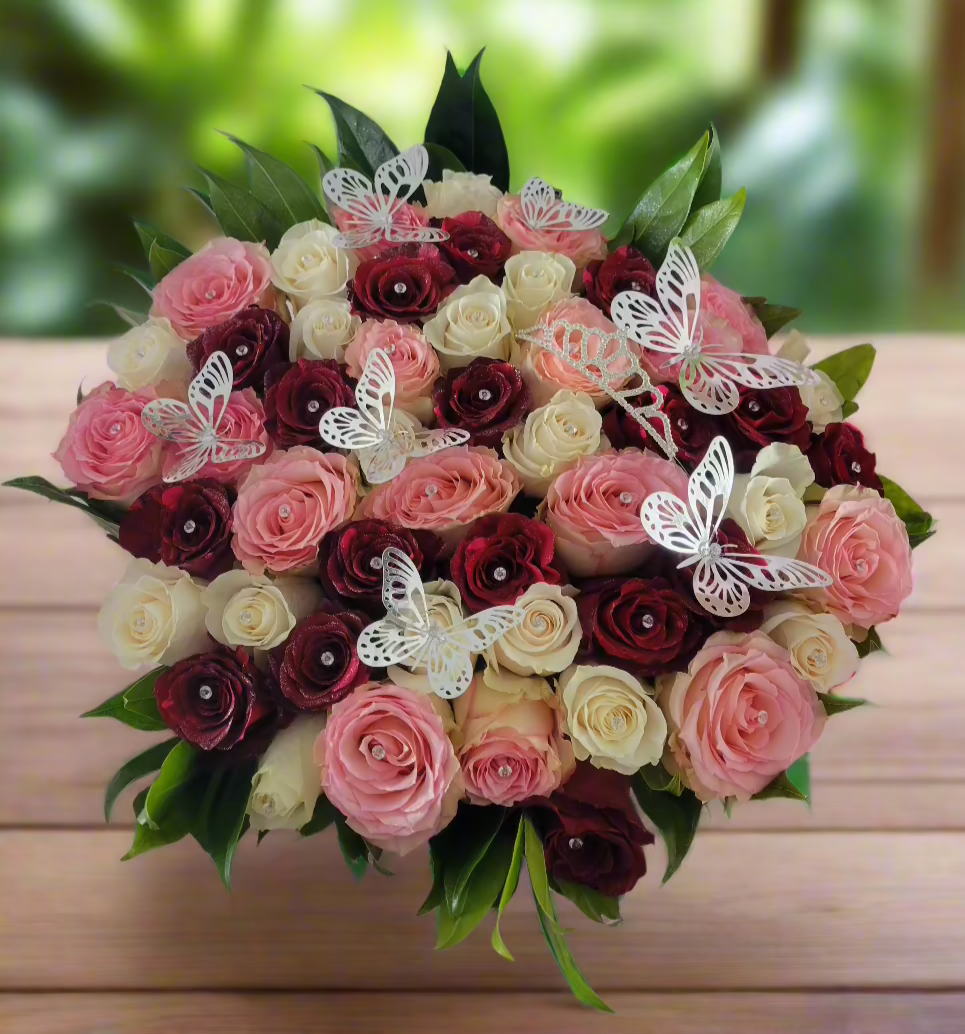Blush Garden for Mom – Signature Rose Bouquet