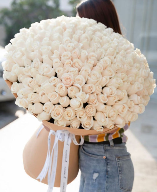 Ivory Elegance for Mom – White Rose Bouquet