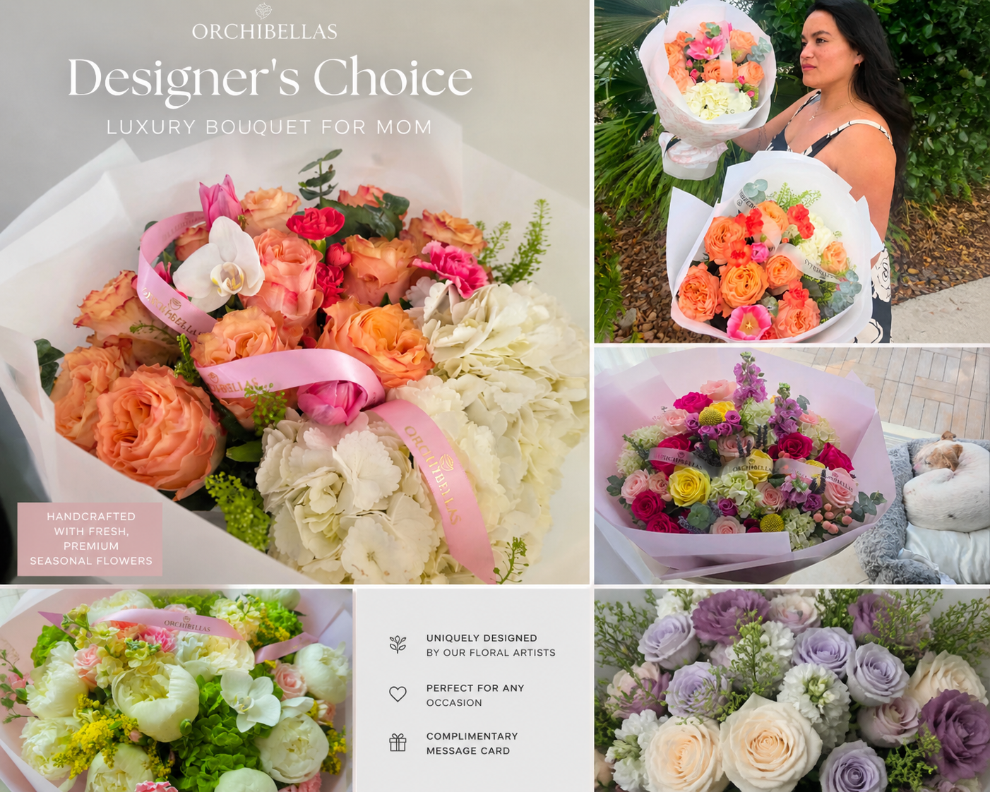 Orchibellas Designer’s Choice – Luxury Bouquet for Mom